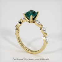 1.55 Ct. Bluish Green Sapphire Ring, 18K Yellow Gold 2