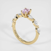 0.50 Ct. Pink Sapphire Ring, 18K Yellow Gold 2