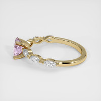0.50 Ct. Pink Sapphire Ring, 18K Yellow Gold 4