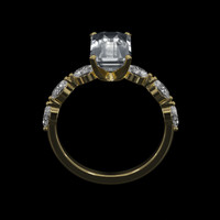 3.57 Ct. White Sapphire Ring, 18K Yellow Gold 3