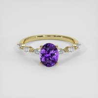 2.13 Ct. Purple Sapphire Ring, 18K Yellow Gold 1