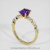 2.13 Ct. Purple Sapphire Ring, 18K Yellow Gold 2