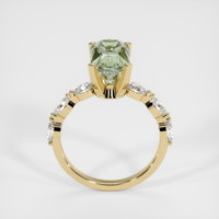 3.80 Ct. Yellowish Green Sapphire Ring, 18K Yellow Gold 3