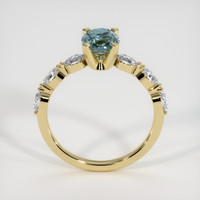 1.51 Ct. Greenish Blue Sapphire Ring, 18K Yellow Gold 3