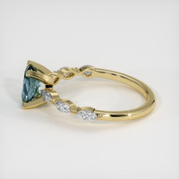 1.51 Ct. Greenish Blue Sapphire Ring, 18K Yellow Gold 4
