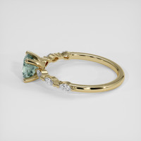 0.70 Ct. Bluish Green Sapphire Ring, 18K Yellow Gold 4