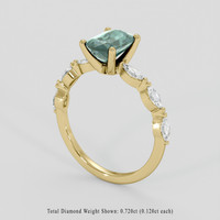 1.83 Ct. Bluish Green Sapphire Ring, 18K Yellow Gold 2