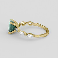 1.83 Ct. Bluish Green Sapphire Ring, 18K Yellow Gold 4