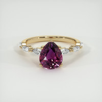 2.03 Ct. Pinkish Purple Sapphire Ring, 18K Yellow Gold 1