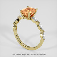 2.04 Ct. Peach Sapphire Ring, 18K Yellow Gold 2