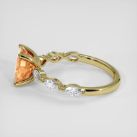 2.04 Ct. Peach Sapphire Ring, 18K Yellow Gold 4