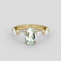 1.40 Ct. Green Sapphire Ring, 18K Yellow Gold 1