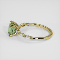 1.42 Ct. Yellowish Green Sapphire Ring, 18K Yellow Gold 4