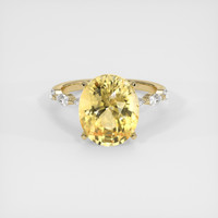 6.75 Ct. Yellow Sapphire Ring, 18K Yellow Gold 1
