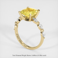 3.77 Ct. Yellow Sapphire Ring, 18K Yellow Gold 2