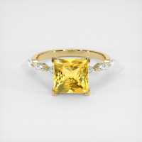 5.03 Ct. Yellow Sapphire Ring, 18K Yellow Gold 1