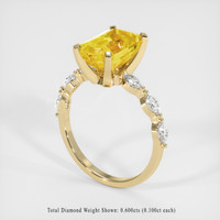 4.96 Ct. Yellow Sapphire Ring, 18K Yellow Gold 2