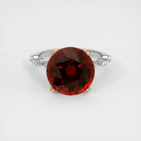 8.50 Ct. Orangish Red Spessartite Garnet Ring, 14K Yellow & White 1