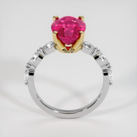 3.20 Ct. Pinkish Red Rubellite Tourmaline Ring, 14K Yellow & White 3