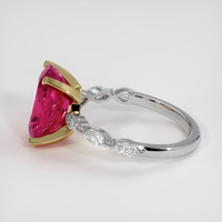 3.20 Ct. Pinkish Red Rubellite Tourmaline Ring, 14K Yellow & White 4