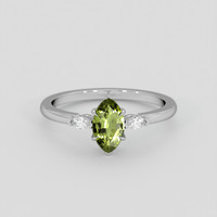 1.04 Ct. Green Sapphire Ring, Silver 1