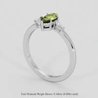 1.04 Ct. Green Sapphire Ring, Silver 2