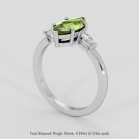1.25 Ct. Green Sapphire Ring, Silver 2