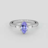 1.05 Ct. Purple Sapphire Ring, Silver 1