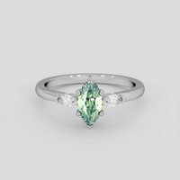 1.09 Ct. Green Sapphire Ring, 10K White Gold 1