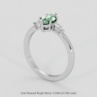 1.09 Ct. Green Sapphire Ring, 10K White Gold 2
