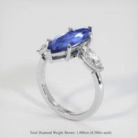 3.51 Ct. Blue Sapphire Ring, 14K White Gold 2