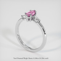 0.81 Ct. Sapphire Ring, 18K White Gold 2