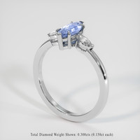 0.96 Ct. Sapphire Ring, 18K White Gold 2