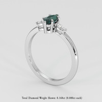 0.79 Ct. Bluish Green Sapphire Ring, 18K White Gold 2