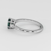 0.79 Ct. Bluish Green Sapphire Ring, 18K White Gold 4