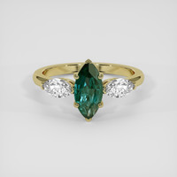1.04 Ct. Greenish Blue to Purple Alexandrite Ring, 14K Yellow Gold 1