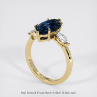3.38 Ct. Bluish Green Sapphire Ring, 14K Yellow Gold 2
