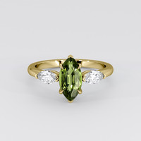 1.42 Ct. Green Sapphire Ring, 14K Yellow Gold 1
