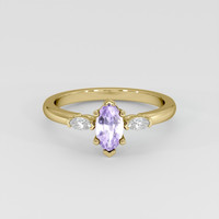 0.67 Ct. Pinkish Purple Sapphire Ring, 14K Yellow Gold 1