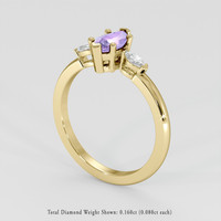 0.67 Ct. Pinkish Purple Sapphire Ring, 14K Yellow Gold 2