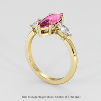 2.06 Ct. Pink Sapphire Ring, 14K Yellow Gold 2