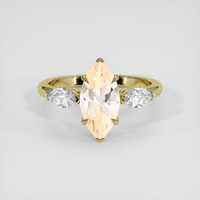2.01 Ct. Yellowish Orange Sapphire Ring, 14K Yellow Gold 1