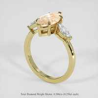 2.01 Ct. Yellowish Orange Sapphire Ring, 14K Yellow Gold 2