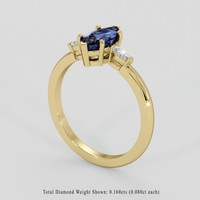 1.34 Ct. Blue Sapphire Ring, 14K Yellow Gold 2