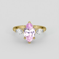 2.56 Ct. Pink Sapphire Ring, 14K Yellow Gold 1