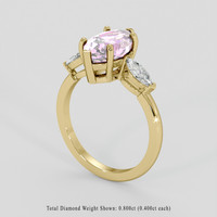 2.56 Ct. Pink Sapphire Ring, 14K Yellow Gold 2