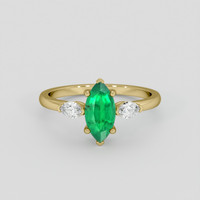 1.19 Ct. Emerald Ring, 18K Yellow Gold 1