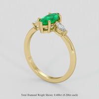 1.19 Ct. Emerald Ring, 18K Yellow Gold 2