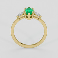 1.19 Ct. Emerald Ring, 18K Yellow Gold 3