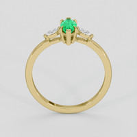 0.65 Ct. Emerald Ring, 18K Yellow Gold 3
